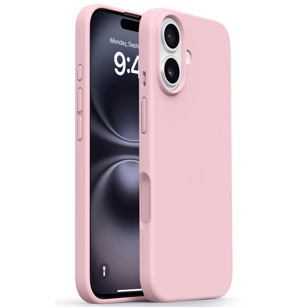 For iPhone 16 Case Soft Microfiber Lining Liquid Silicone+PC Phone Cover