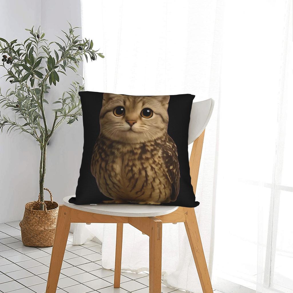 Lustige Niedliche Meowl Katze Eule Virale Internet Trendige Meme Kissenbezüge Kawaii Kissenbezug Für Büro Auto Heimdeko Druck Kissenhülle