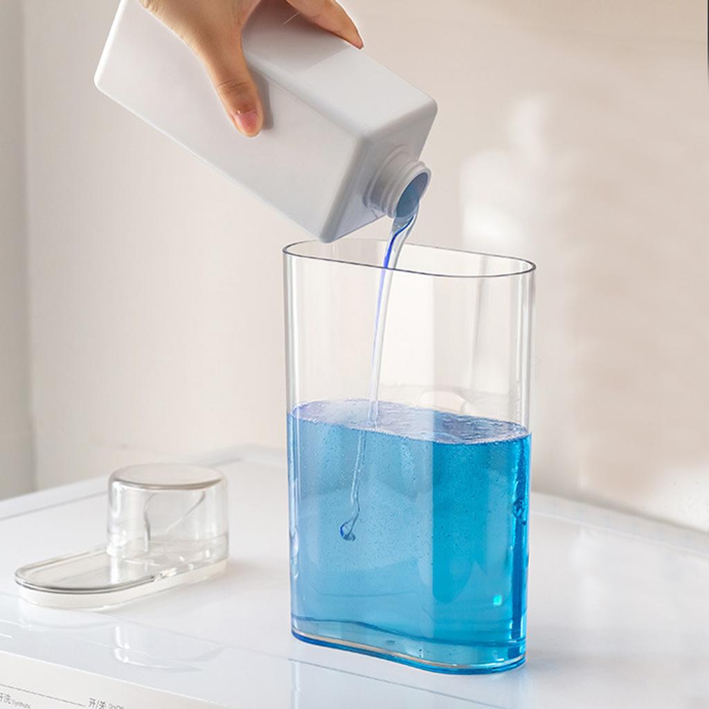 Dispenser Per Detersivo 5,5 Litri Con Coperchio A Pressione – Contenitore Ermetico Trasparente Per Capsule E Polvere – Organizer Per Lavanderia - 4