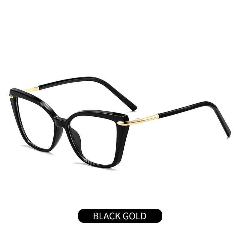 European and American Cat Eye Flat Glasses Women's Fashion Trend Retro Personality Advanced Sense Thin Color Anti-blue Light Glasses