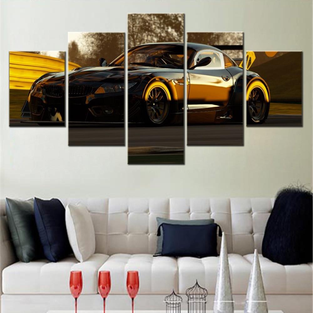 

5 Pieces Canvas Wall Arts Car Project Racing Simulators PC Gaming Wallpaper Modular Poster Painting And Print Living Room Decor 20x35 20x45 20x55cm