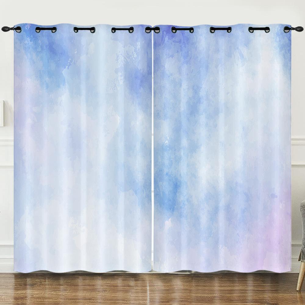 Curtain Color Highlight 3D Digital Printing Blackout Curtain Punching