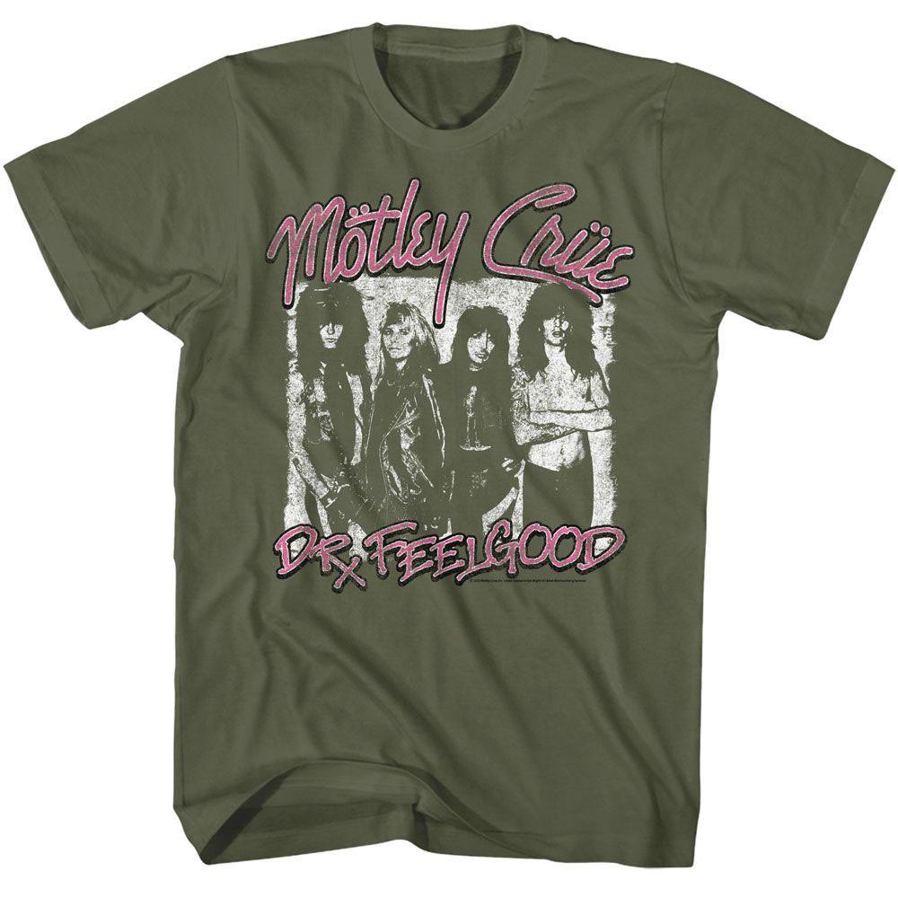 Men s Motley Crue Motley Crue Dr Feelgood T-shirt Small Military Green S
