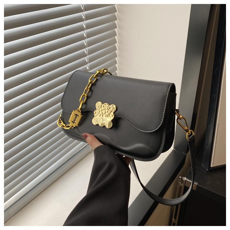 Stylish Small Square Bag For Women 2024 Urban Minimalist Style Soft Pu Material чёрный