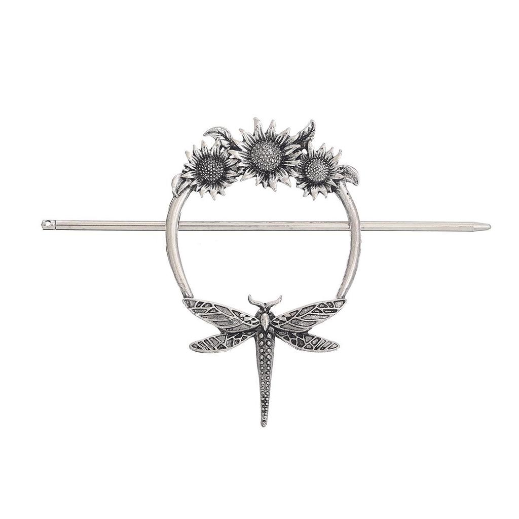 Viking Retro Sunflower Dragonfly Hairpin - Celtic Knot Hair Stick, Norwegian Style Party Accessory
