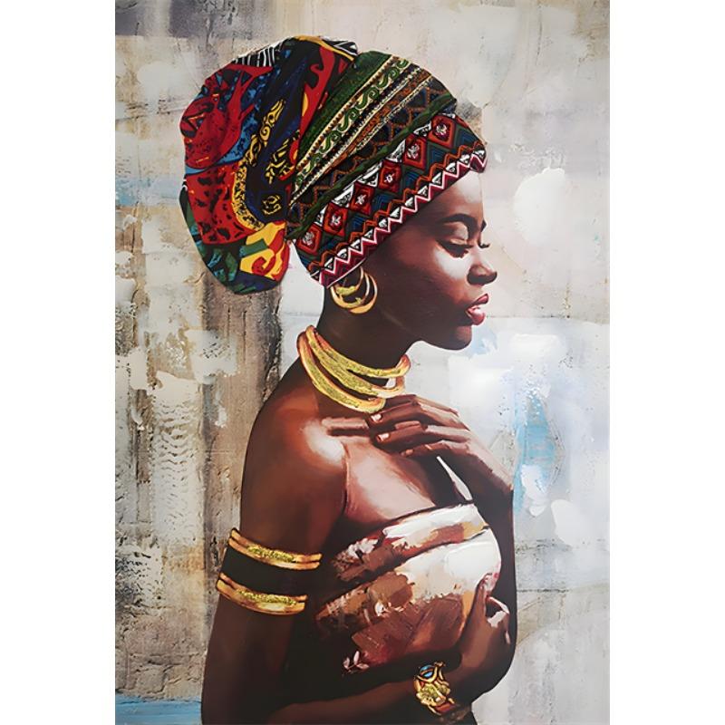 African Woman Abstract Art Canvas Paintings Africane Girl Africa Art Posters and Prints Wall Art Pictures for Living Room Decor