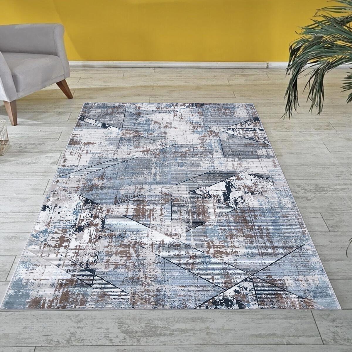 

Декоративный нескользящий моющийся ковер с цифровой печатью DOT-MLN-043 40 x 60 синий