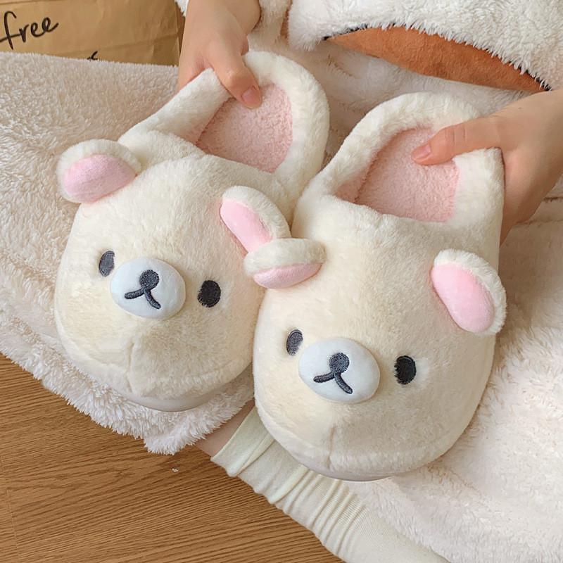 Rilakkuma Cozy Cotton Slippers With Nonslip Sole For Indoor Comfort