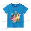 SpongeBobs Cartoon Tshirt for Children Cotton Soft Tee Boys Girls Tops Colorful Clothing Anime Printed Clothes Birthday Gift