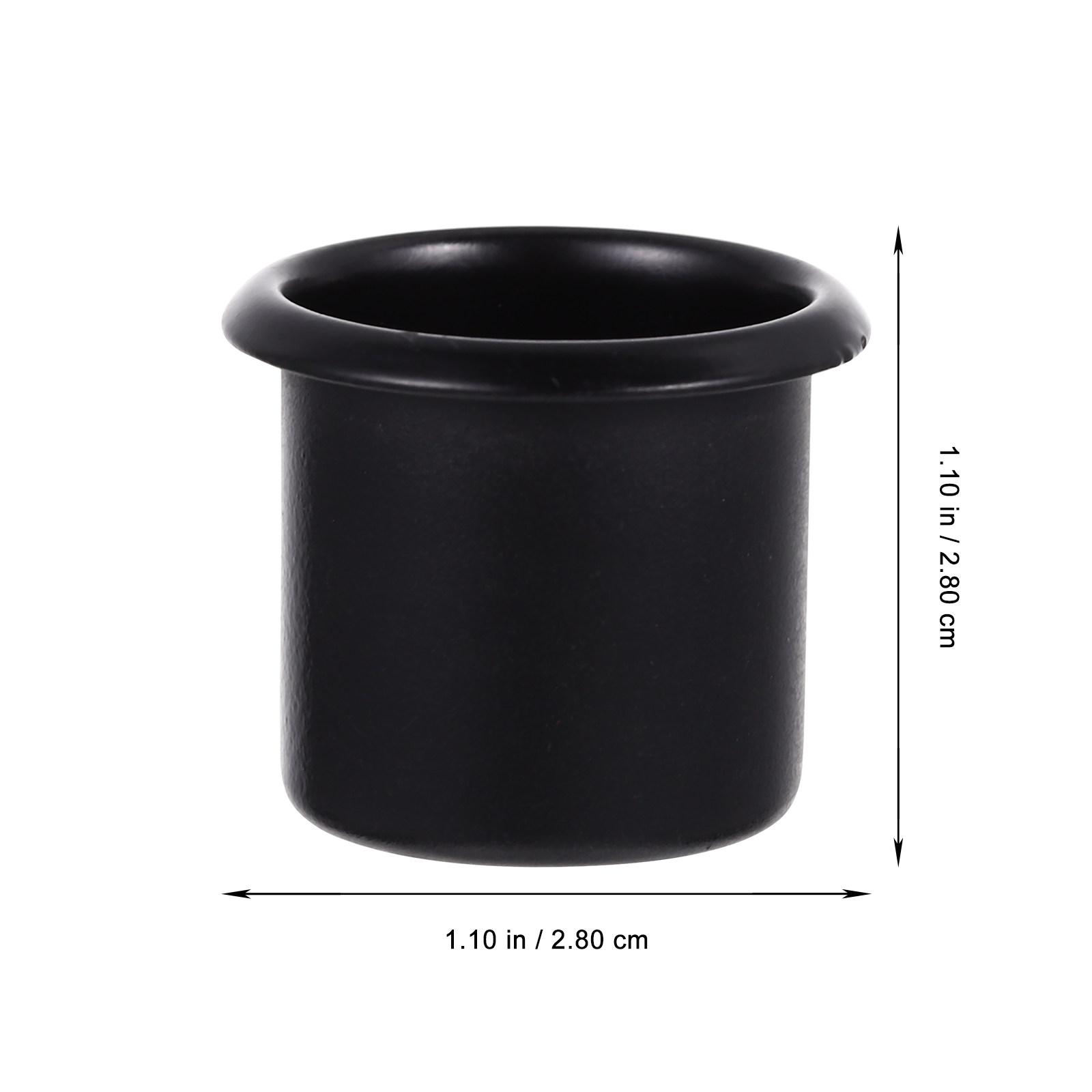 

4Pcs Iron Cups Metal Tea Light Holders for Living Room Kitchen Decor Container Drip Protector Warm Lighting чорний