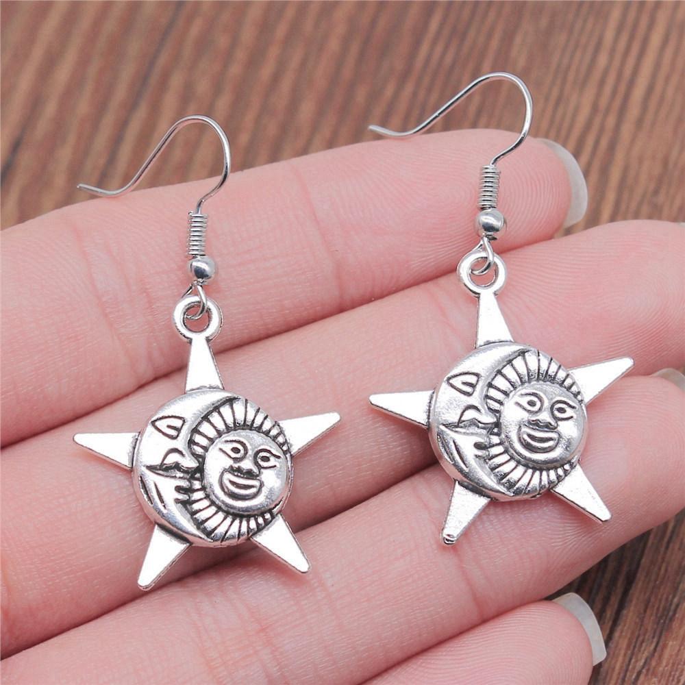 Ohrhänger Sonne Mond Vintage Schmuckzubehör Ohrringgröße 18x19mm QE030