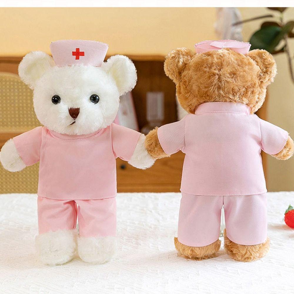 Hospital Doctor Bear Stuffed Uniform Animal Plush Bear Kids Toy Nurse Bear Plush Birthday Gifts