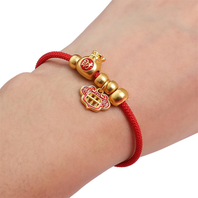 Halvferdig Justerbart Flettet Rødt Tau For DIY Smykkefremstilling Perling Armbånd