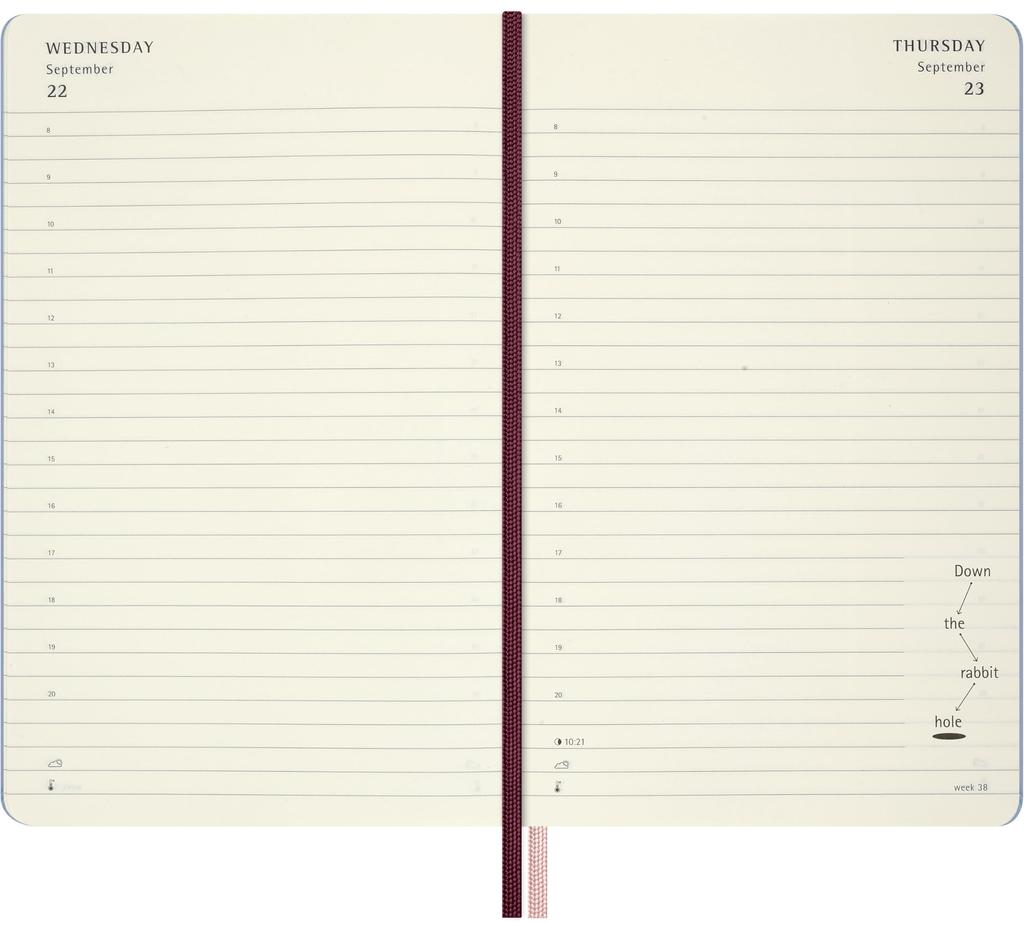 Moleskine 2027 January 12 Alice in Wonderland White Daily Large Size Blue DHAL12DC3Y27 Planner Rabbit 13cm 21cm Hardcover