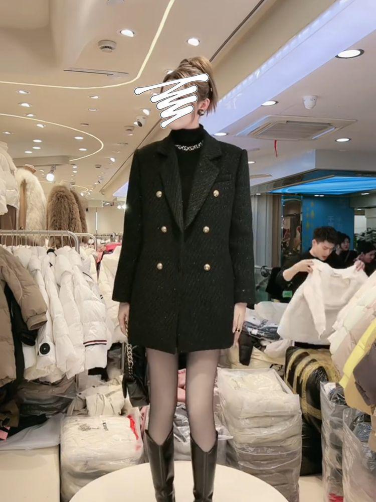 Korean Style Wool & Down Jacket Clearance: Long Double-Breasted Coats & Short Down Cotton Jackets