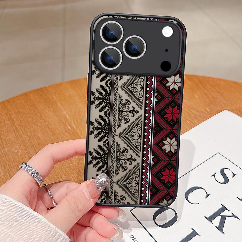 

Вінтажний чохол для телефону з візерунком тотема для iPhone 17 Air 16 15 14 Pro Max 13 12 17 Pro 16e 11 Матовий протиударний з м якими краями Жорсткий PC Чохол iPhone 12