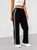 Pantaloni della tuta larghi casual a vita alta con striscia laterale da donna per la primavera e l'autunno 2026