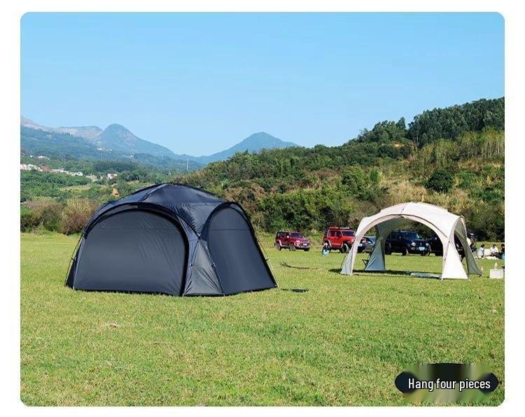 Mongolisches Jurte Exquisites Kuppeldach: XL Outdoor-Sonnenschirm mit Silberbeschichtung für Sonnen- und Regenschutz