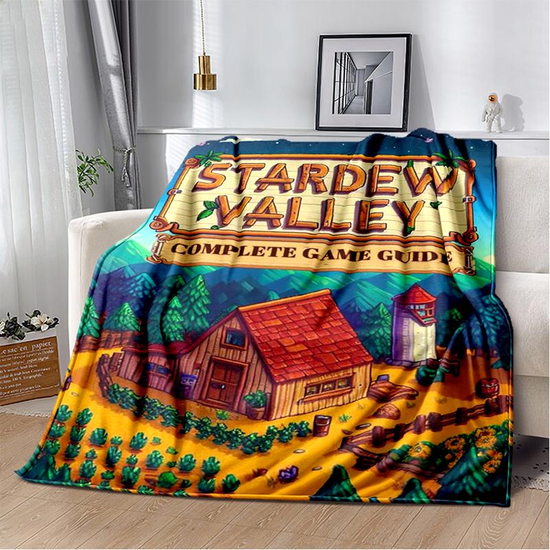 3D Stardew Valley Farm Map Game Cartoon Blanket,Soft Throw Blanket for Home Bedroom Bed Sofa Travel Picnic Cover Kids Gift