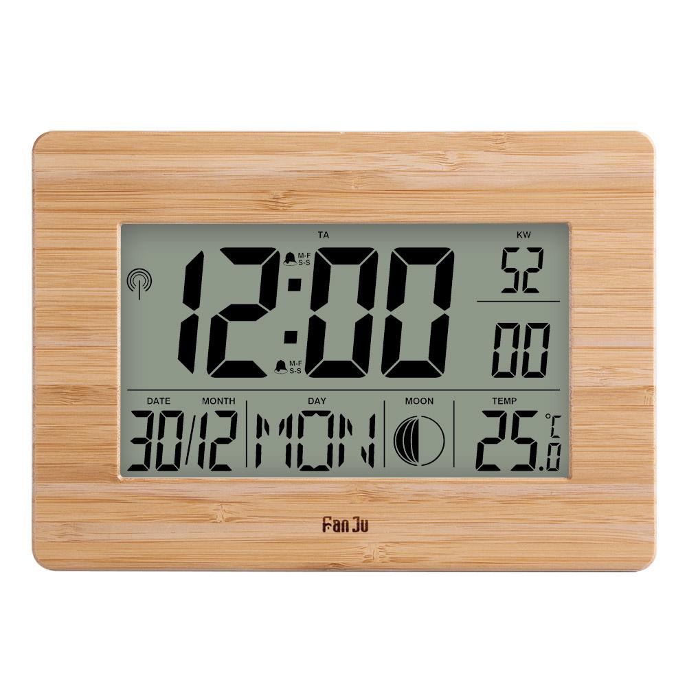 

FanJu FJ3530 LCD Digital Wall Clock Alarm Big Size Number Multifunction Temperature Table Clocks Bedside thermometer Large clock CHINA