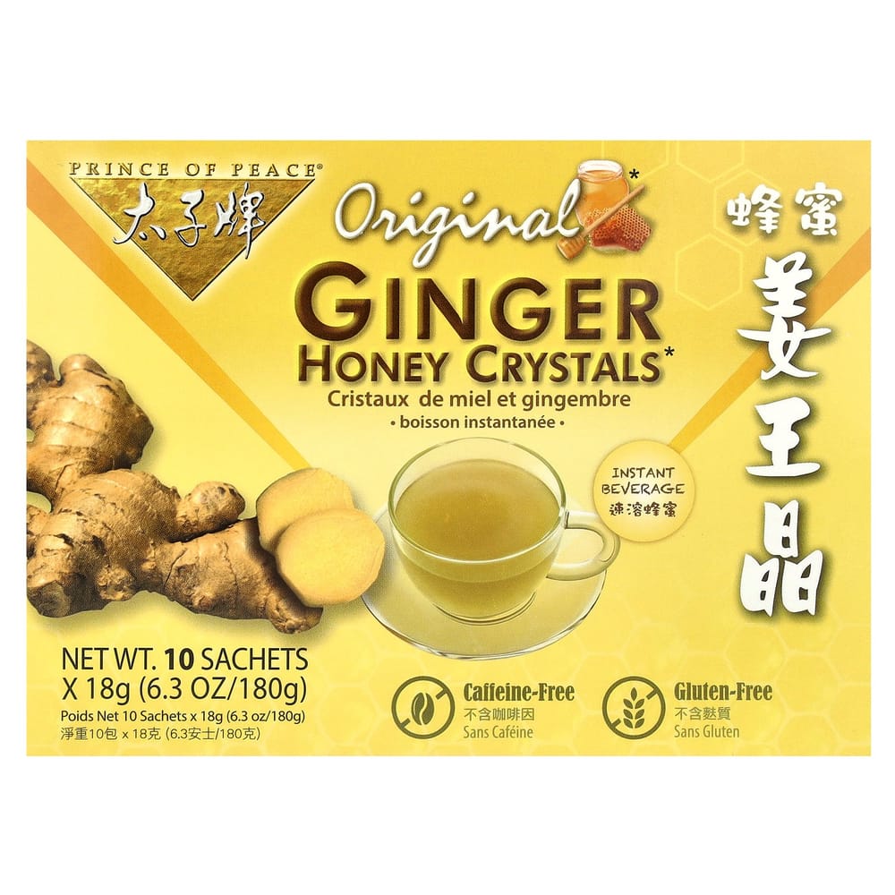 Prince of Peace Original Ginger Honey Crystals, 10 Packs x 18g