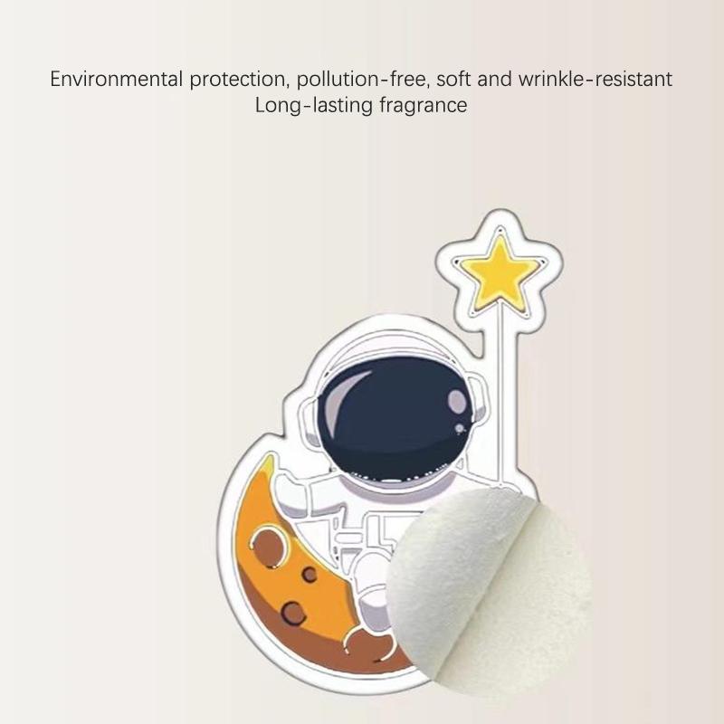 Car Fragrance Piece Cute Astronaut Cartoon Creative Air Freshener Perfume Rearview Mirror Ornament Hanging Rearview Pendant