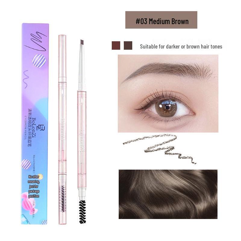 

BoLonZi Dual-Ended Ultra-Fine Eyebrow Pencil: Triangular Katana Tip, Waterproof, Sweatproof, Smudge-Proof. 0.1g