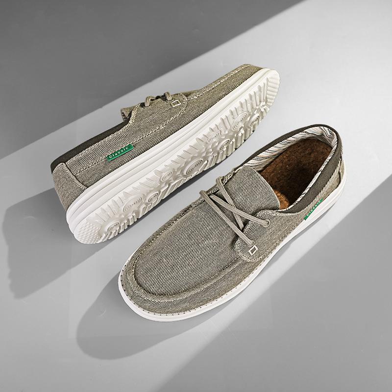 New Men's Canvas Shoes Lightweight Sports Shoe Casual Mesh Breathable Vulcanized Shoes for Men Classic Fashion Lace Up Work Shoe