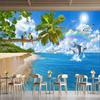 Beautiful Beach Mural Large Sea View Wall Murals Underwater Ocean Wallpaper Living Room Bedroom Palm Tree Murals