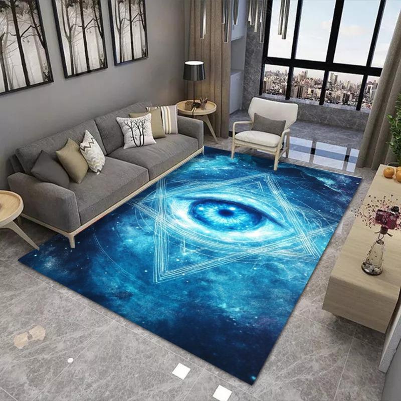 Feierlicher Einäugiger Druck Totemverehrung Großer Flächenteppich Verschleißfester Teppich für Wohnzimmer Schlafzimmer Weiche Bodenmatte Heimdekoration