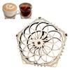 Kinetic Coaster Handmade Unique Pentagram Design Swivel Wooden Coasters Subtle Spiral Texture For Home/Office Decor Gifts