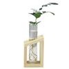 Kreatywne hydroponiczne pojemniki na rośliny szklane wazony rurowe z drewnianym stojakiem wazony do terrarium dekoracje na biurko domowe