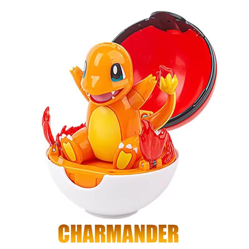Toys Pokeball Deformation Anime Action Figure Model Pikachu Eevee Squirtle Charmander Bulbasaur Kids Gifts