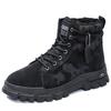 2025 winter new velvet warm Martin boots men's high-top thick-soled tooling boots trendy British style men's shoes