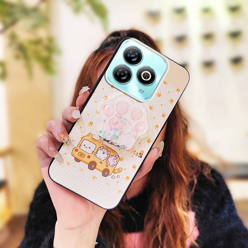 Husă Telefon TPU Design Modă Pentru ZTE Blade A75 4G/Z2359 Anti-șoc Durabil Silicon Suport Cartoon Sclipici Anti-praf