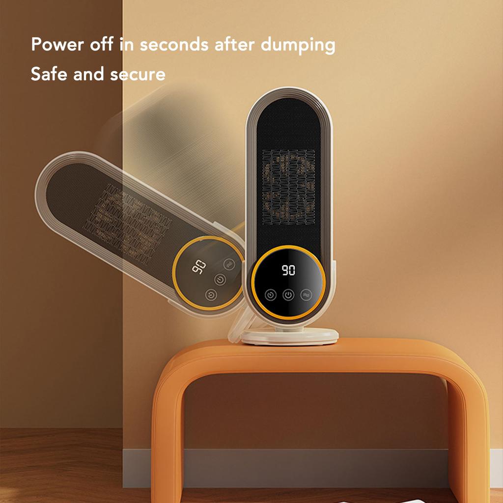 Electric Space Heater 1200W Tip Over Protection Fast PTC Ceramic Heating Temperature Adjustable with Timer Desktop Heater