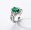 Silve Gorgeous Shiny Stone Green Zircom Ring For Women Engagement Wedding High Quality Fine Jewelry
