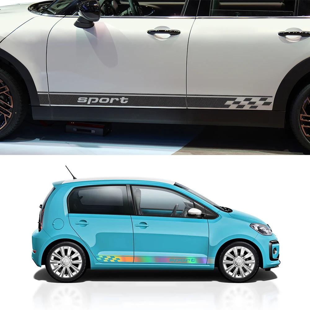 Car Side Door Sticker Vinyl Decal Sport Racing Stripes Graphics Accessories For Volkswagen Up Hatchback Eco VW Cross up Mii