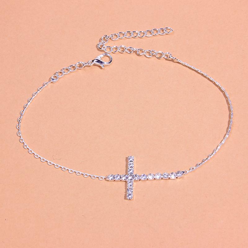 Retro Cross Anklet - Trendy, Fashionable Single-Layer Foot Accessory