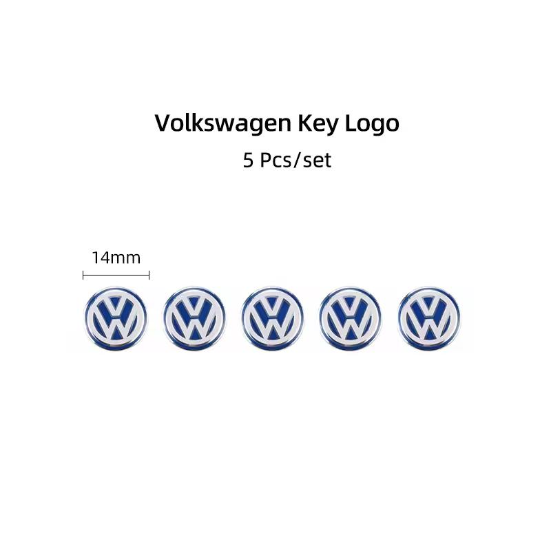5/10Pcs 14mm Car Remote Key Stickers Badge Emblem Car Accessories For VW Scirocco Polo T5 Passat b6 Golf mk5 Tiguan Jetta CC MK7 O444