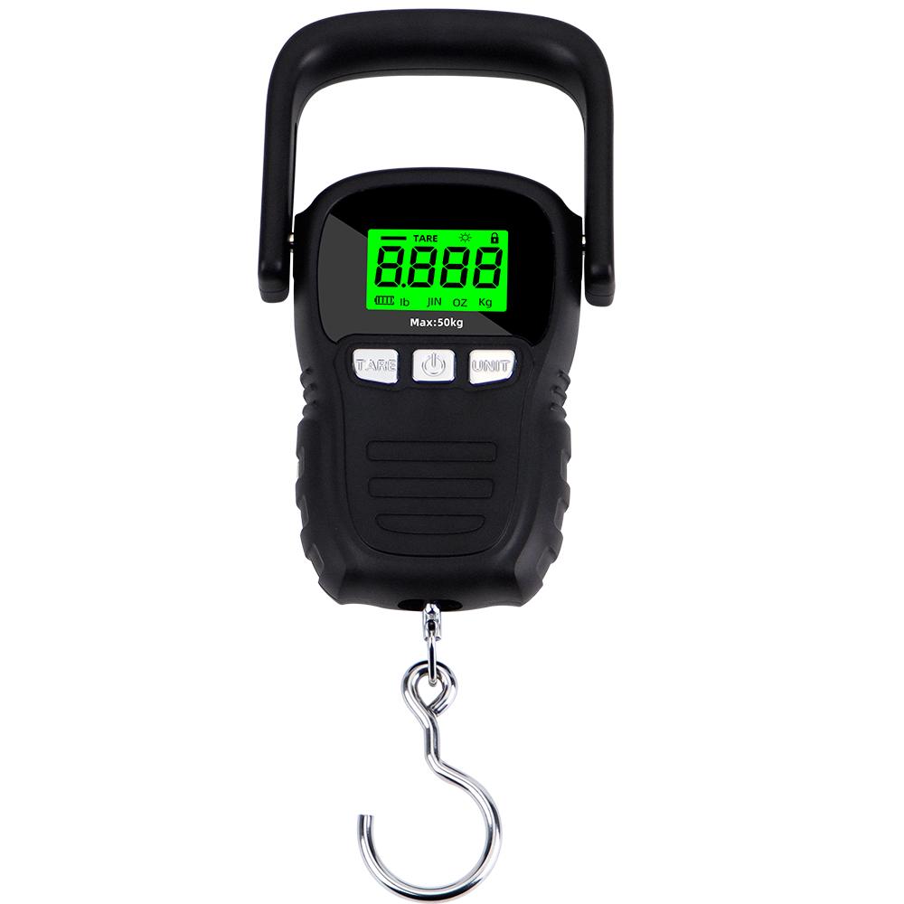 50 кг/5 г Портативные подвесные крючковые цифровые весы ЖК-дисплей с подсветкой для рыбалки, путешествий, электронное взвешивание кг / унции / ТЕМП