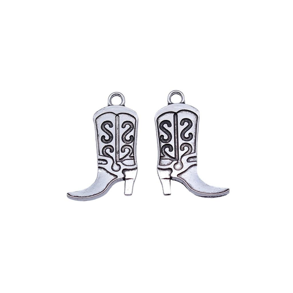 Cowboy Boot Charms Multi Color Alloy Pendants For Western Themed DIY Jewelry