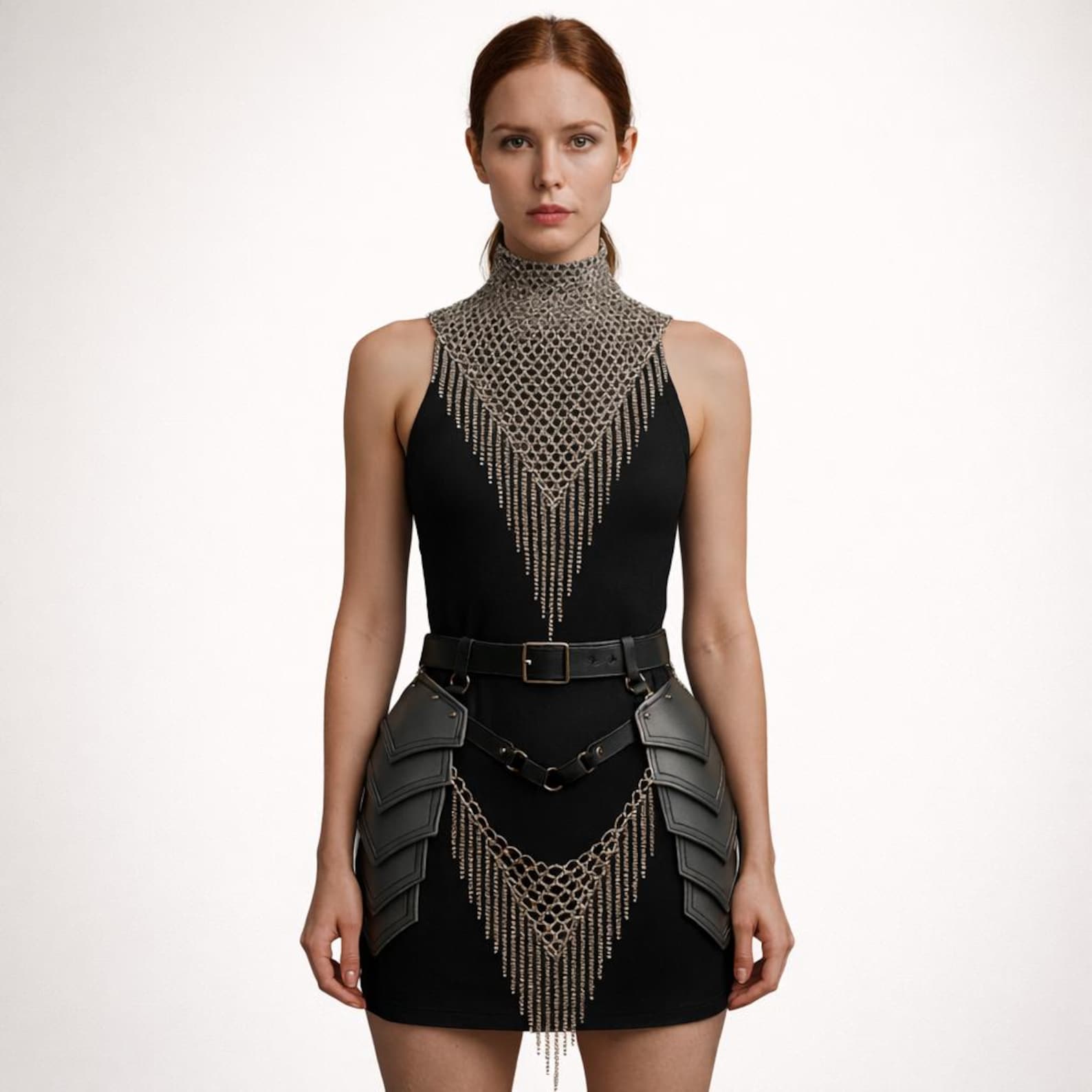 Elven Chainmail Armor Set Handmade Steel Tassets Medieval Fantasy Cosplay Outfit