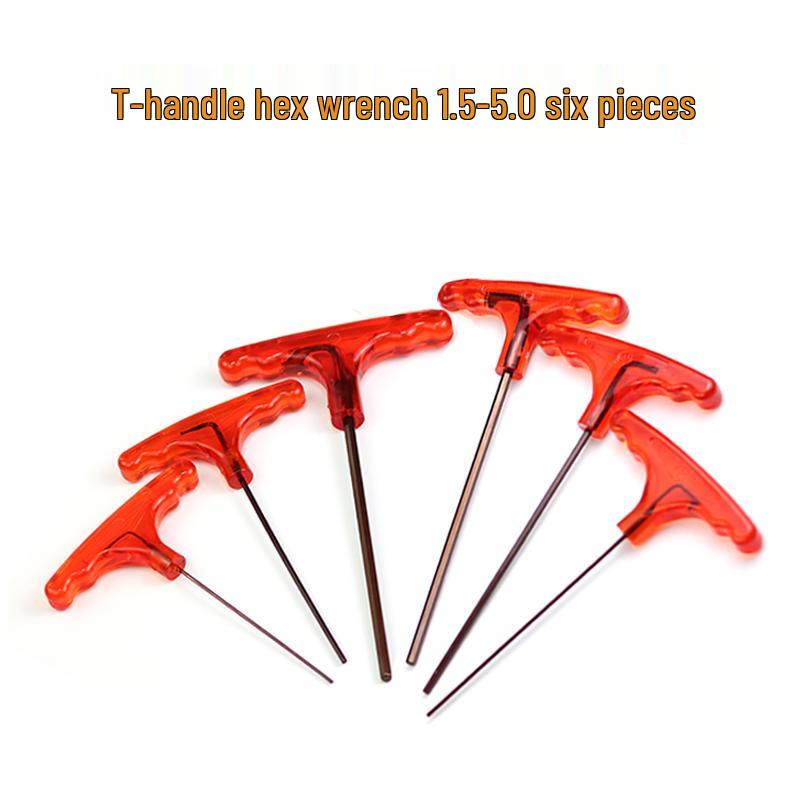 T-Handle Allen Wrench Set with S2 Flat-Head Hex Screwdriver and Individual Hex Wrenches
