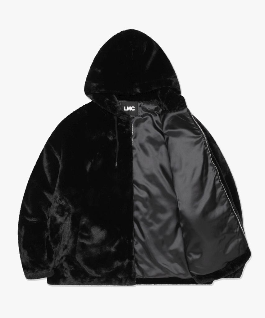 Lmc Team Faux Fur Hooded Jacket Black