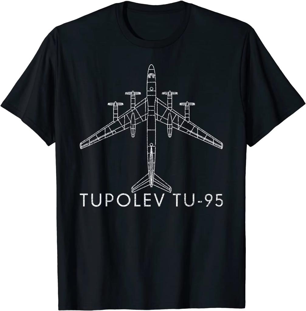 2026 New Russian Warplane Tupolev Tu95 Bear Strategic Bomber TShirt Summer Cotton Unisex T Shirt New Streetwear Tees