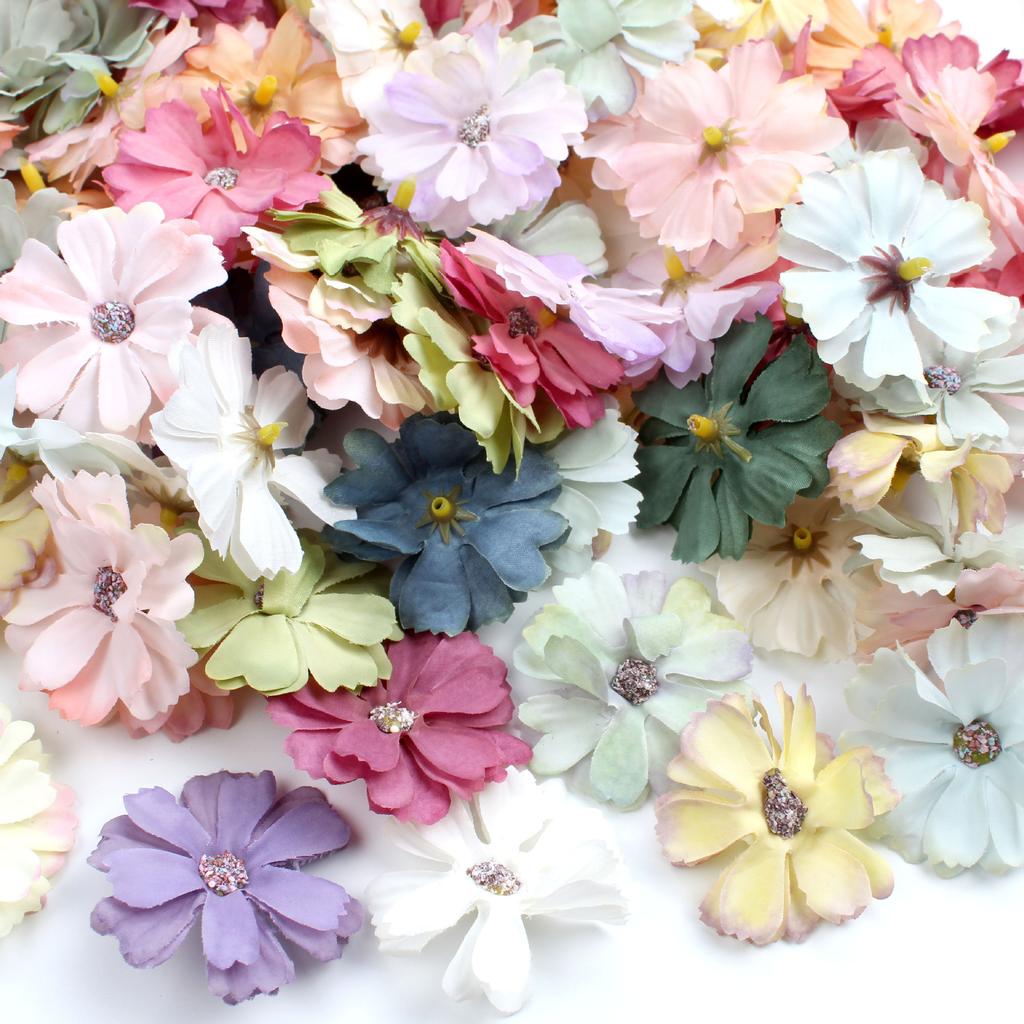 Cherry Blossom Simulation Flower Silk Chrysanthemum Diy Handmade Accessories Headdress Flower Buckle Accessories Diy Material Package