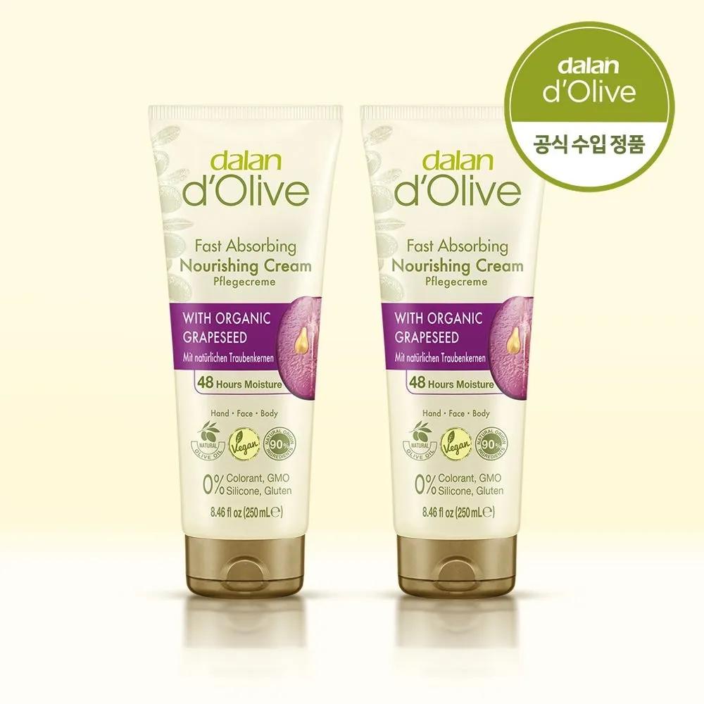 

[dalan] Grape Seed High Moisturizing Hand Cream, Hydration Care, Soothing Effect, Natural Derived, 250ml (2 Pieces)