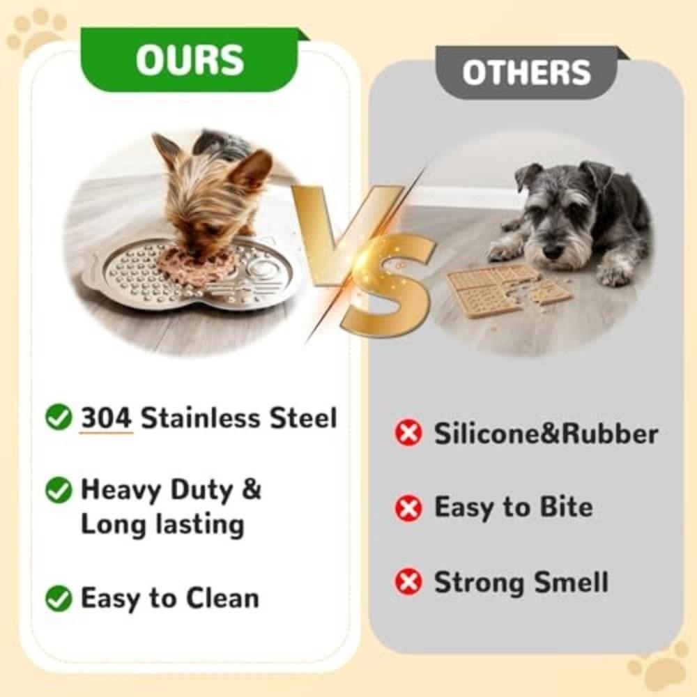 Non‑slip Lick Pad Anti‑choking Dog Enrichment Feeder New Stainless Steel Lick Mat Dogs & Cats,