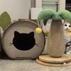 Wear-Resistant Foldable Stump Cat Bed & Claw Tunnel - Non-Stick Hair, Multifunctional Semi-Enclosed Hiding Spot